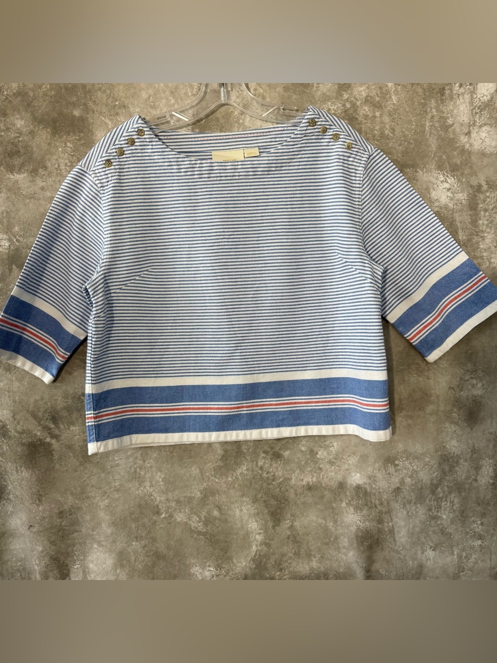 Anthropologie Maeve Blue and White Striped Top (love 23)